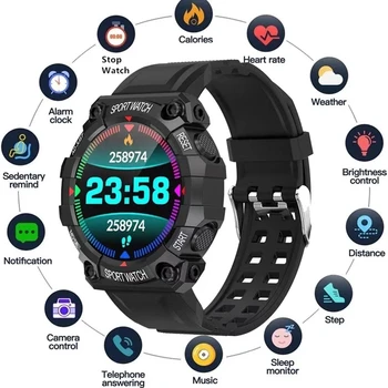 Оригинальные смарт-часы с круглым цветным экраном Частота сердечных сокращений Bluetooth-соединение Шагомер Музыка Погода Смарт-спортивный браслет на открытом воздухе